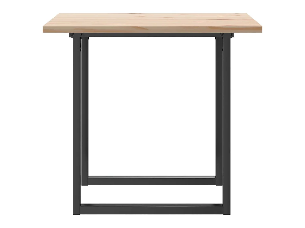 Table à manger cadre en O 80x80x75,5cm bois de pin massif acier