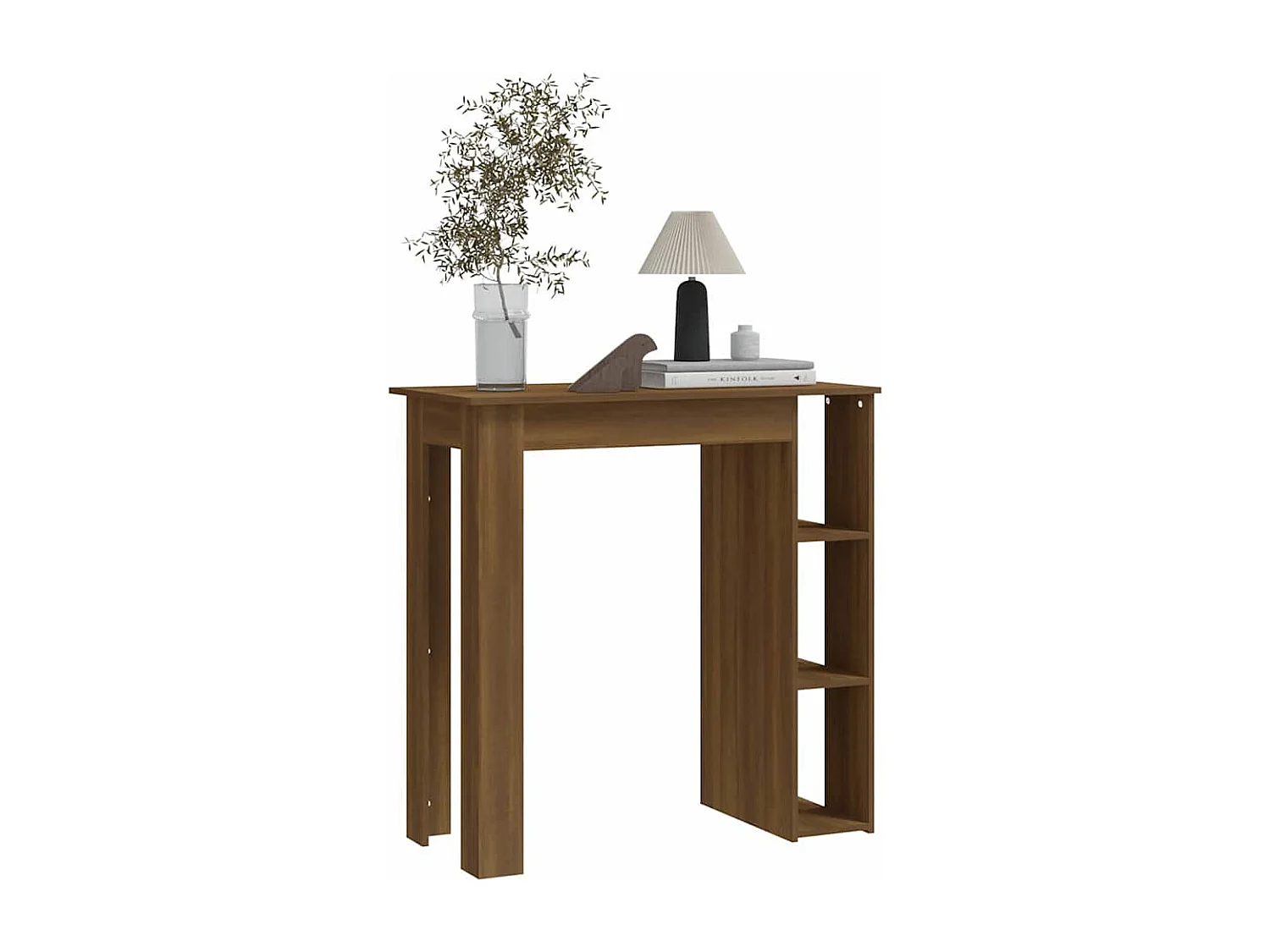 Table de bar avec étagère chêne marron bois d'ingénierie