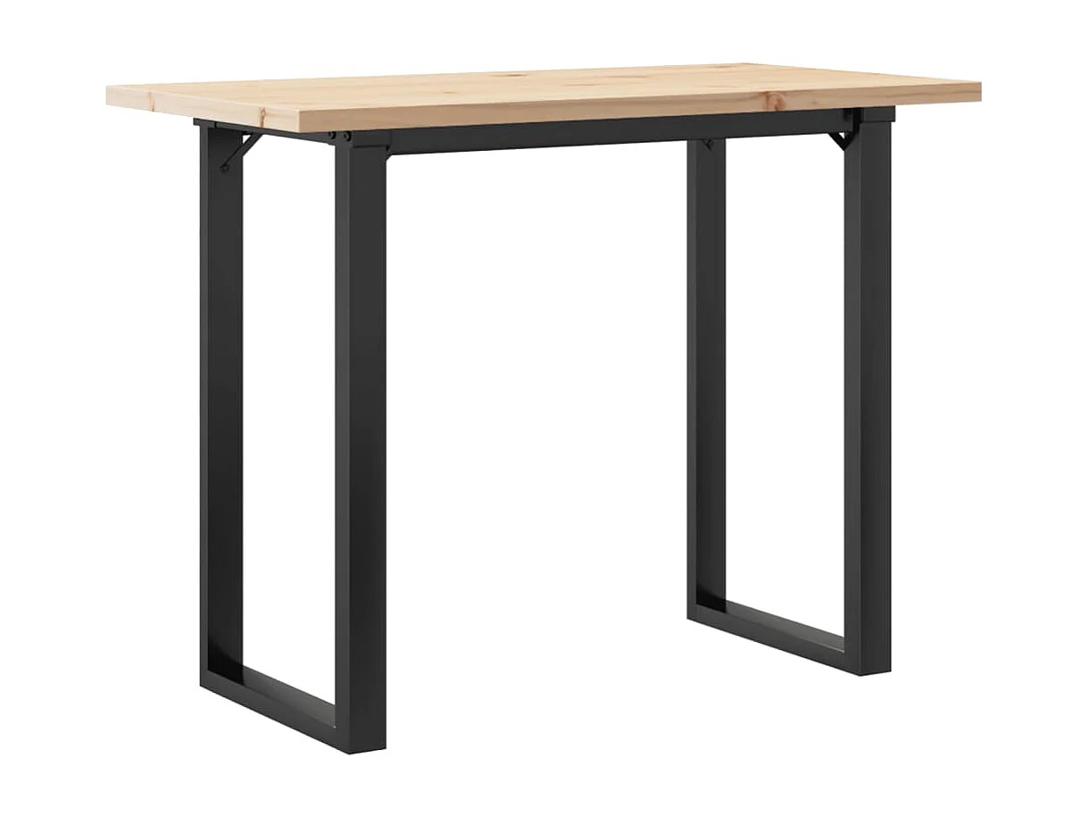 Table à manger cadre en O 100x50x75,5 cm bois pin massif acier