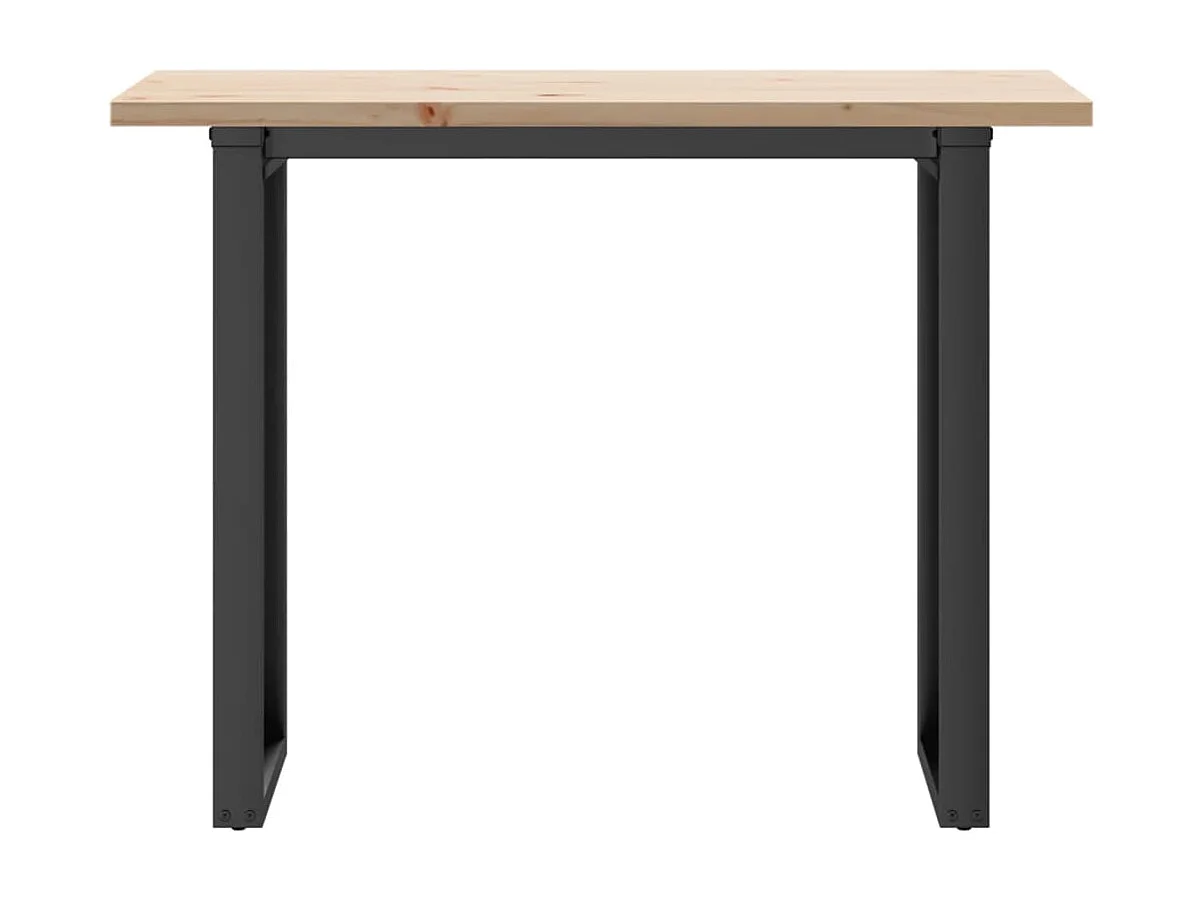 Table à manger cadre en O 100x50x75,5 cm bois pin massif acier
