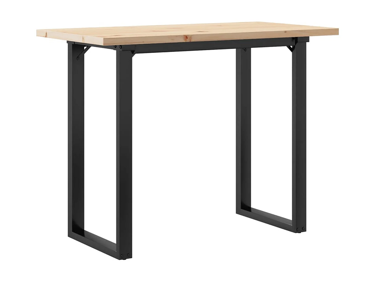 Table à manger cadre en O 100x50x75,5 cm bois pin massif acier