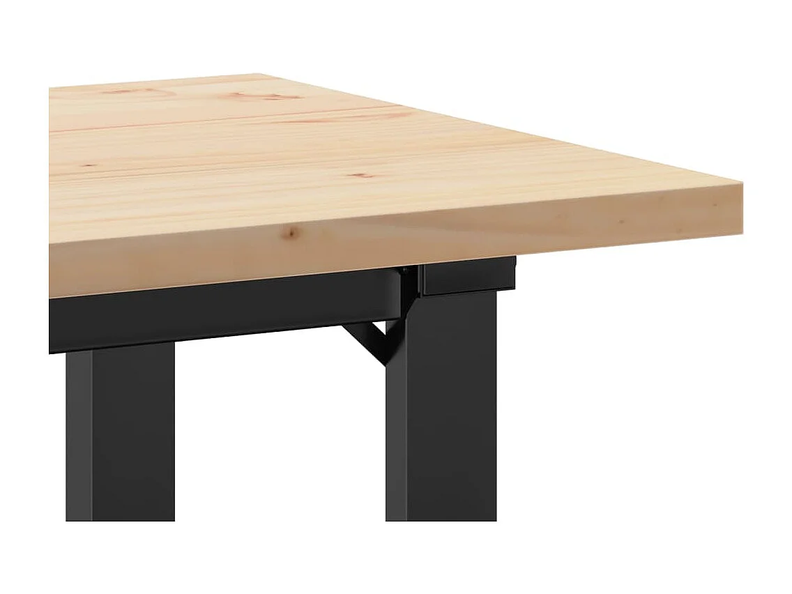 Table à manger cadre en O 100x50x75,5 cm bois pin massif acier