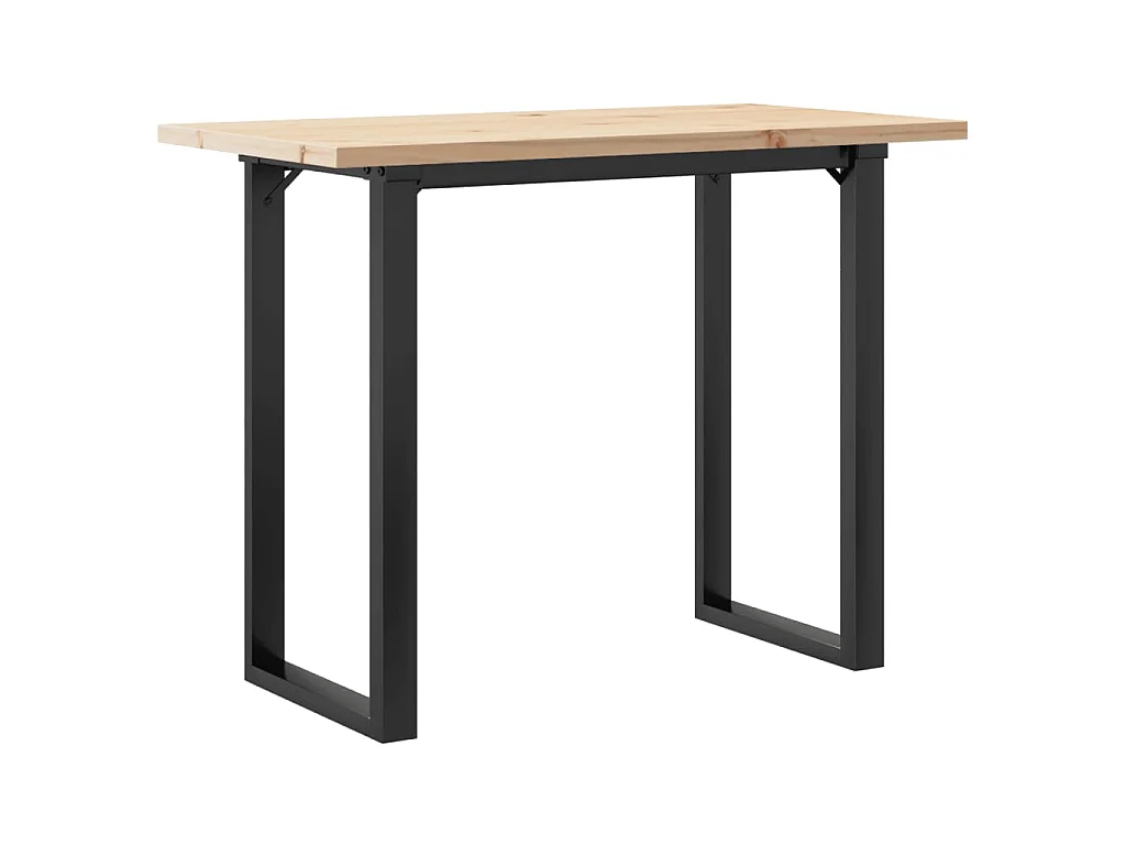 Eettafel O-frame 100x50x75,5 cm massief grenenhout en staal
