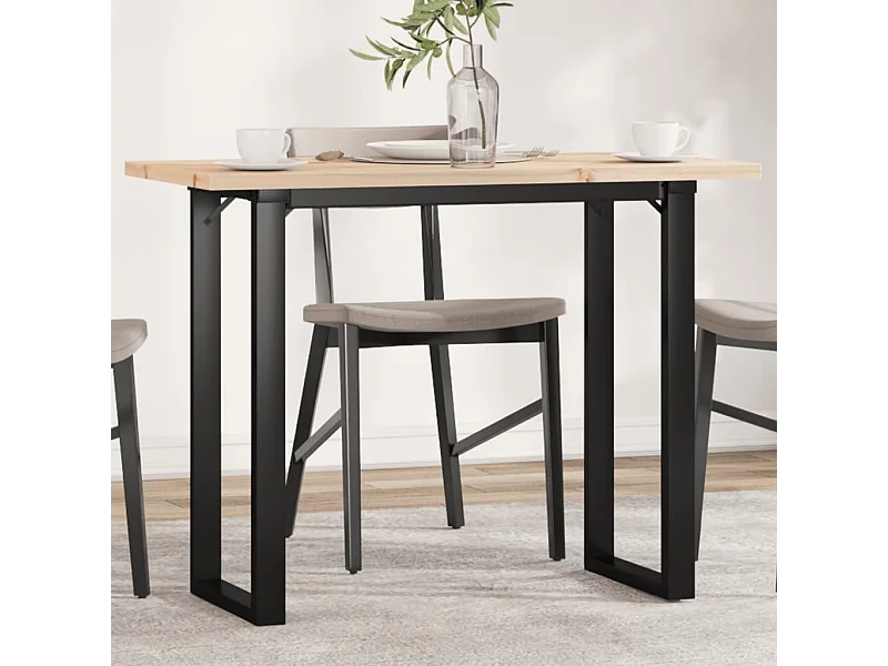 Tavolo da Pranzo Telaio a O 100x50x75,5 cm Legno Pino e Acciaio
