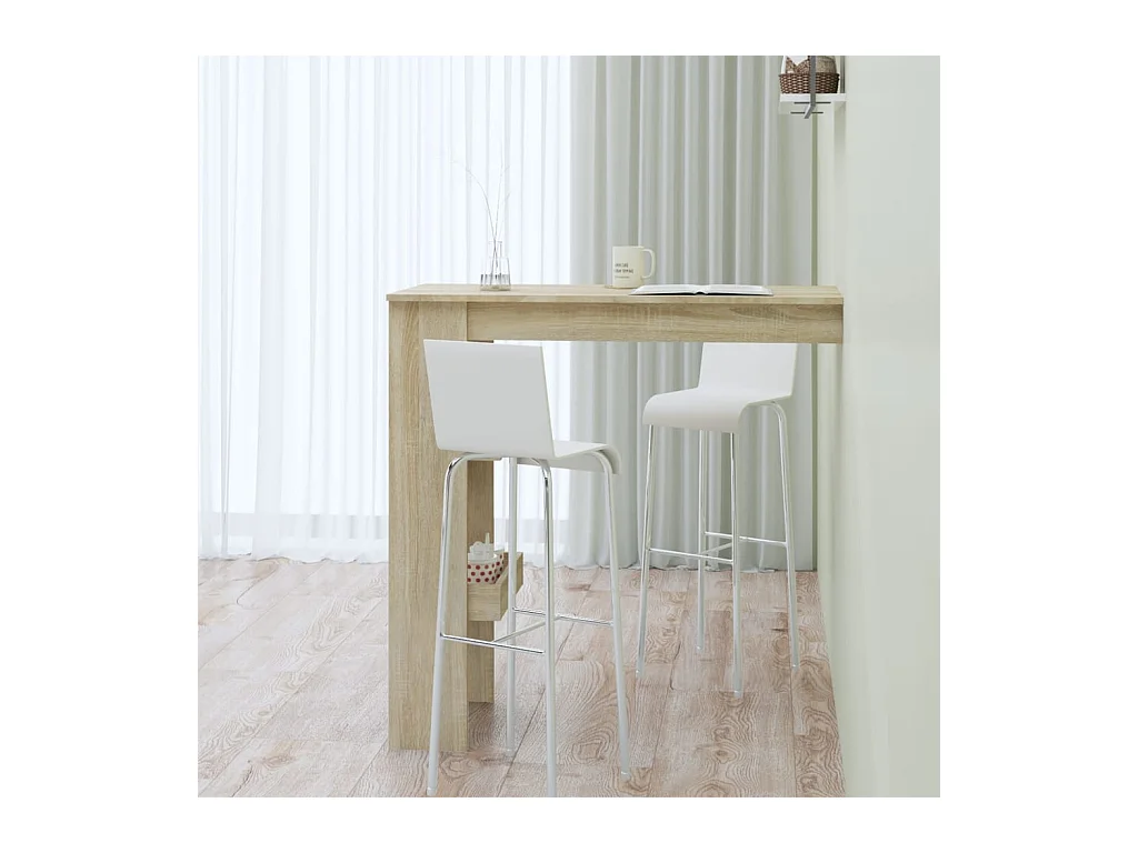 Table bar murale Chêne Sonoma 102x45x103,5 cm Bois d'ingénierie