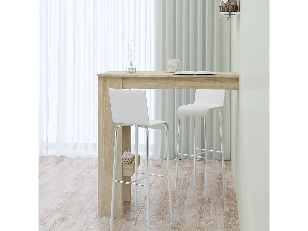 Table bar murale Chêne Sonoma 102x45x103,5 cm Bois d'ingénierie