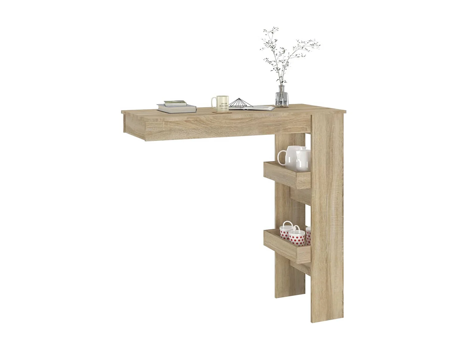 Table bar murale Chêne Sonoma 102x45x103,5 cm Bois d'ingénierie