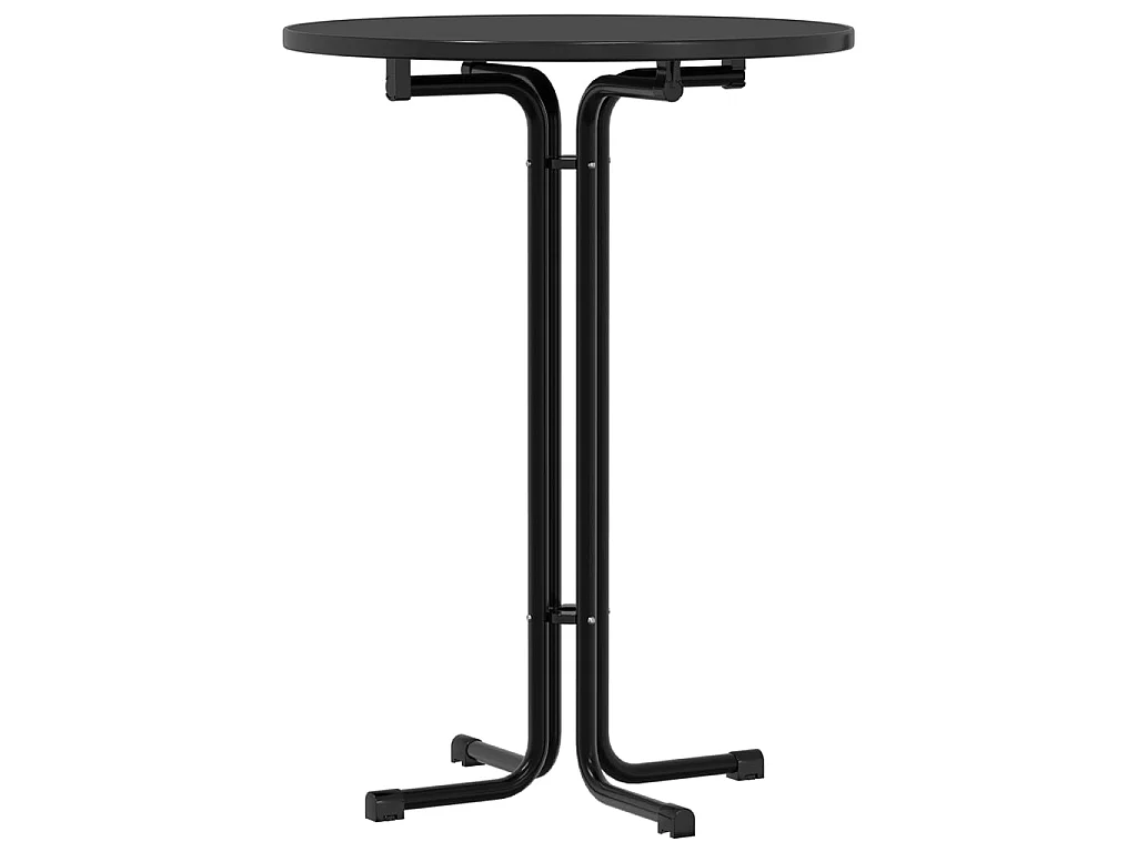 Table de bar noir Ø80x110 cm bois d'ingénierie et acier