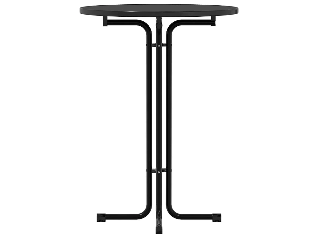 Table de bar noir Ø80x110 cm bois d'ingénierie et acier