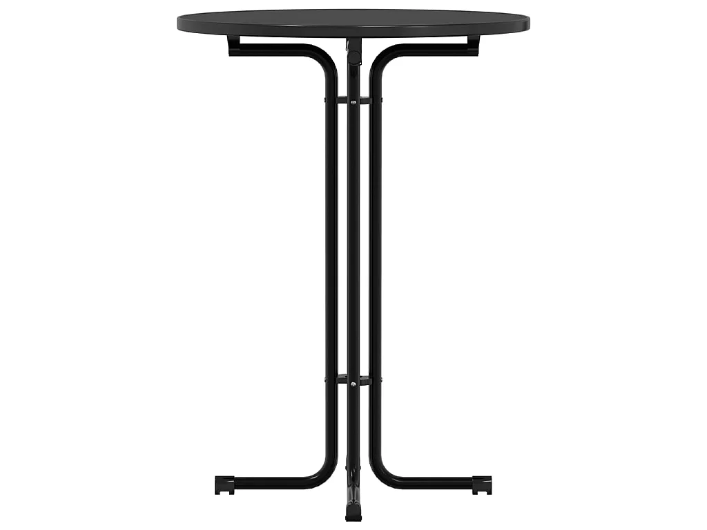 Table de bar noir Ø80x110 cm bois d'ingénierie et acier