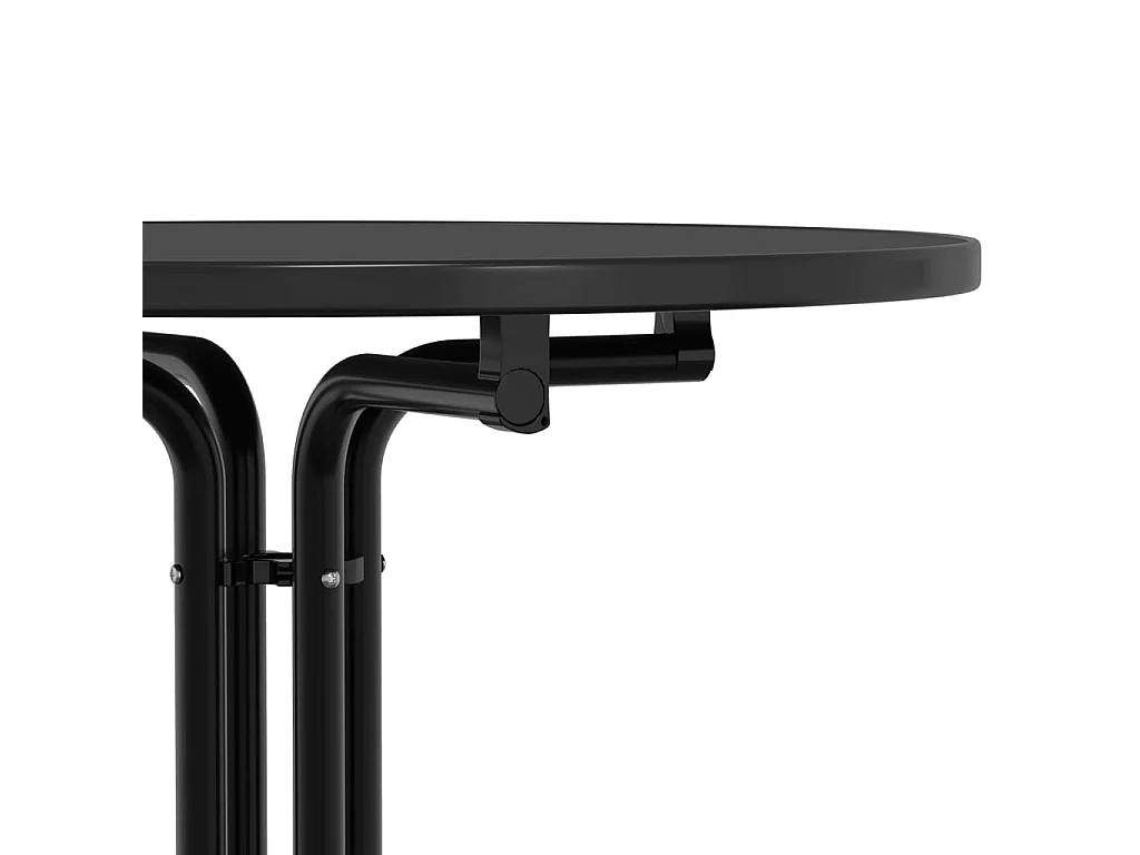 Table de bar noir Ø80x110 cm bois d'ingénierie et acier