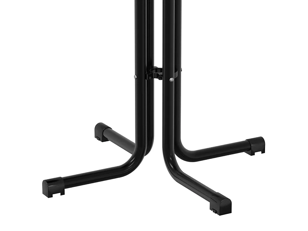 Table de bar noir Ø80x110 cm bois d'ingénierie et acier