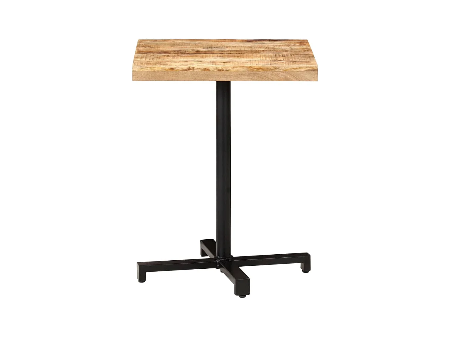 Mesa bistrô quadrada 60x60x75 cm madeira de mangueira áspera