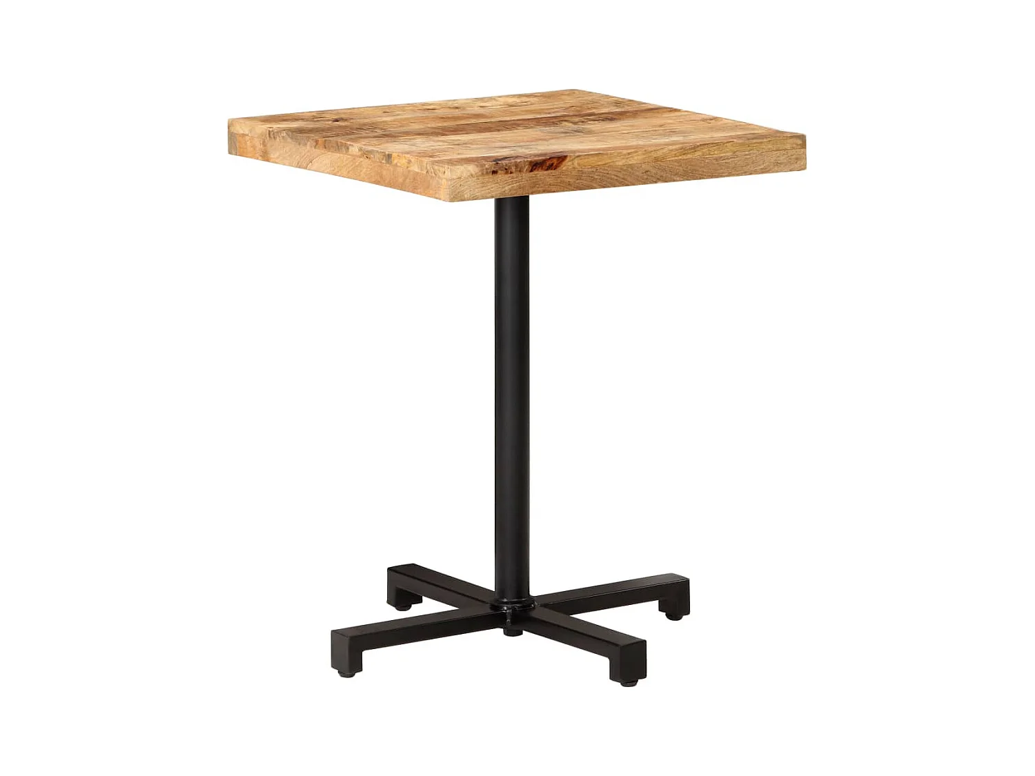 Mesa bistrô quadrada 60x60x75 cm madeira de mangueira áspera