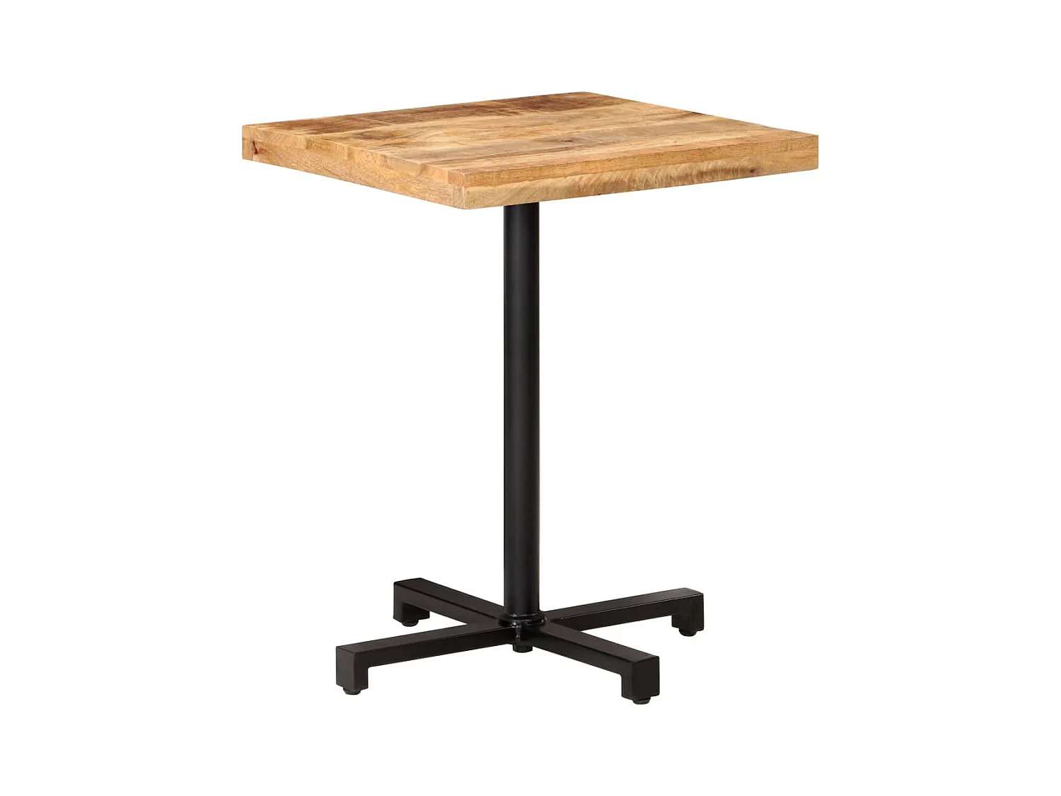 Mesa bistrô quadrada 60x60x75 cm madeira de mangueira áspera