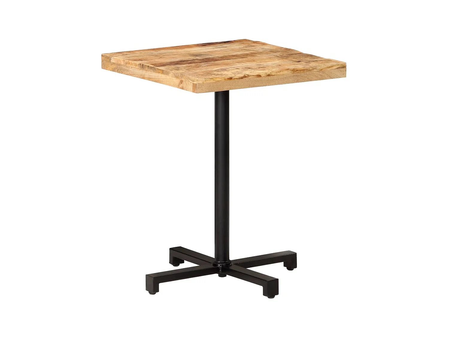 Table de bistro Carrée 60x60x75 cm Bois de manguier brut