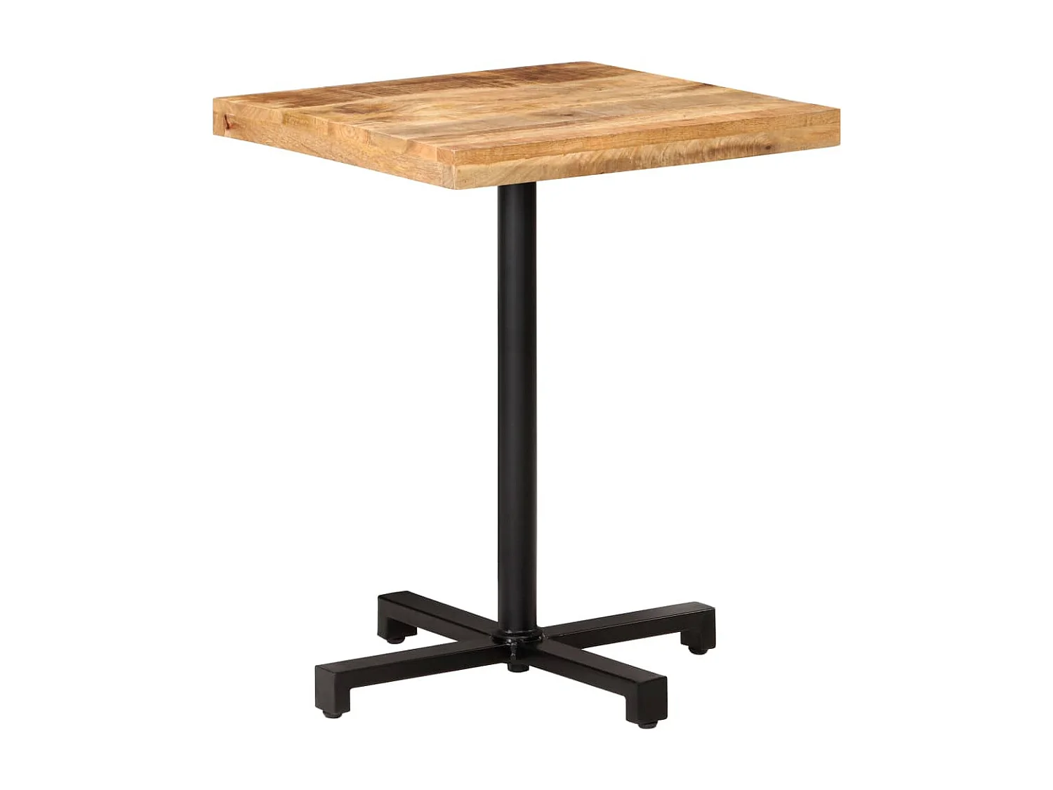 Table de bistro Carrée 60x60x75 cm Bois de manguier brut
