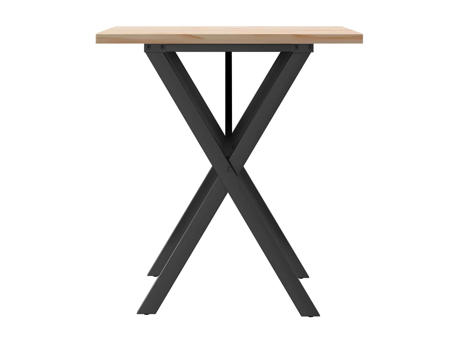 Table à manger cadre en X 60x60x75,5cm bois de pin massif acier