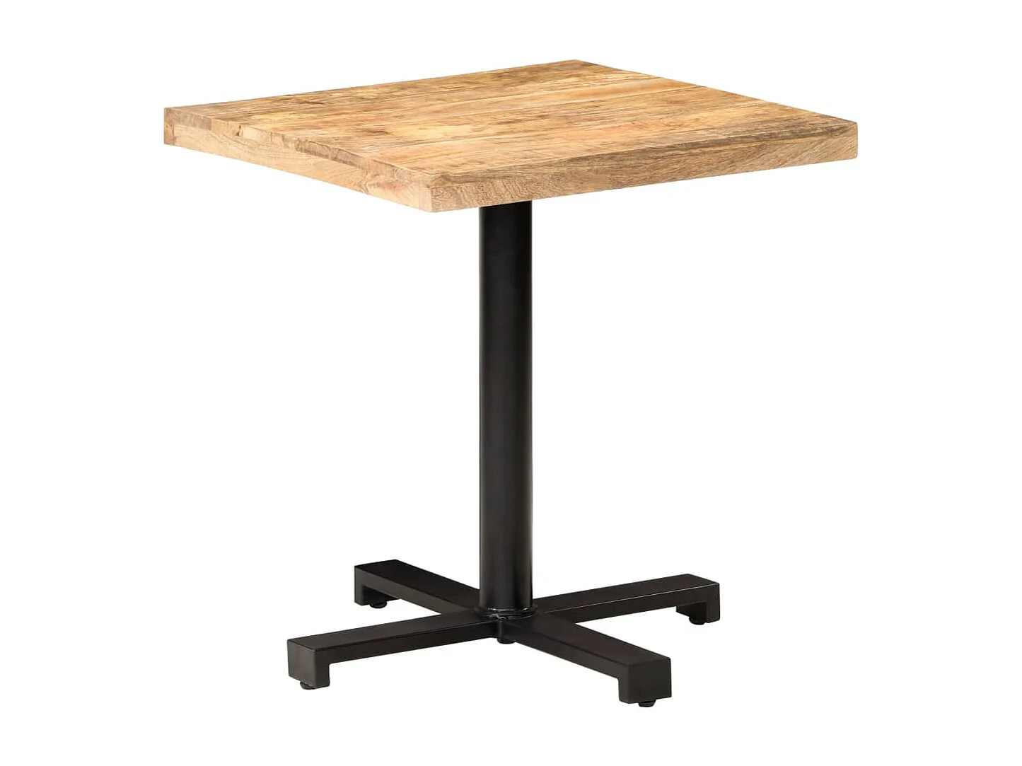 Table de bistro Carrée 70x70x75 cm Bois de manguier brut