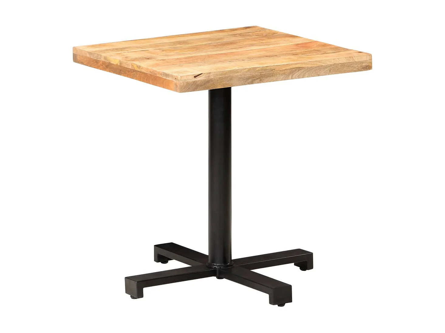 Table de bistro Carrée 70x70x75 cm Bois de manguier brut