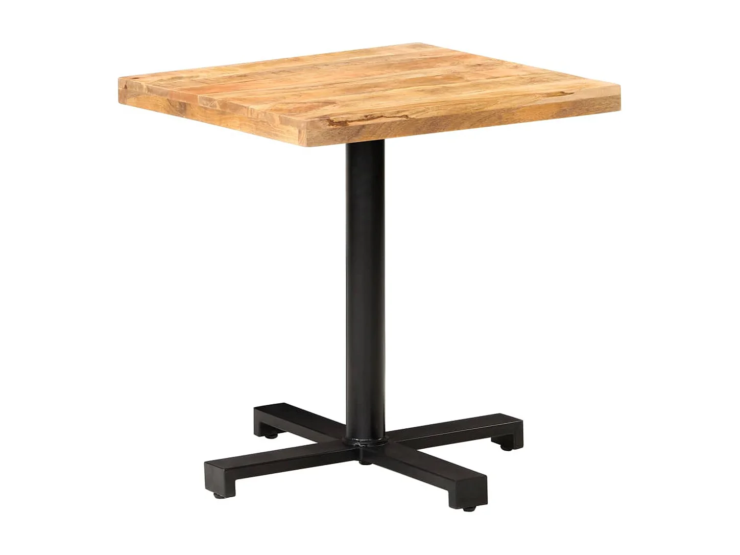 Table de bistro Carrée 70x70x75 cm Bois de manguier brut