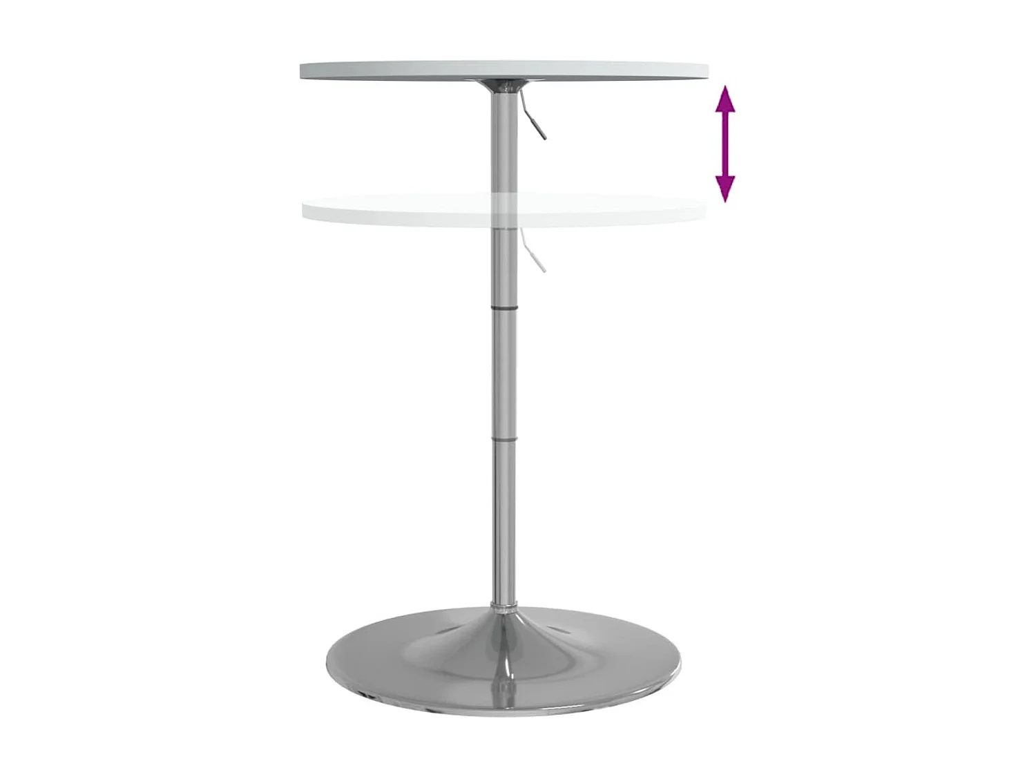 Mesa de bar 60x60x90 cm derivados de madeira/aço cromado branco