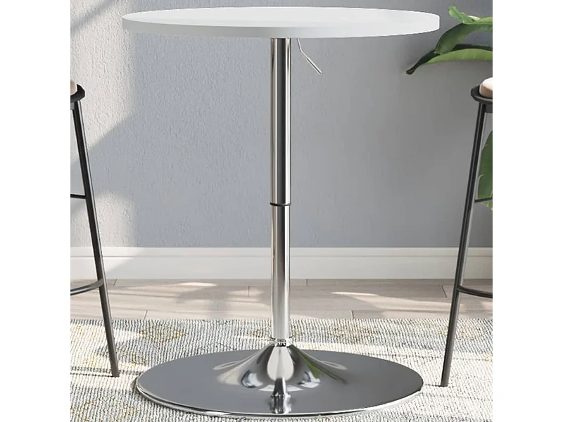 Mesa de bar 60x60x90 cm derivados de madeira/aço cromado branco