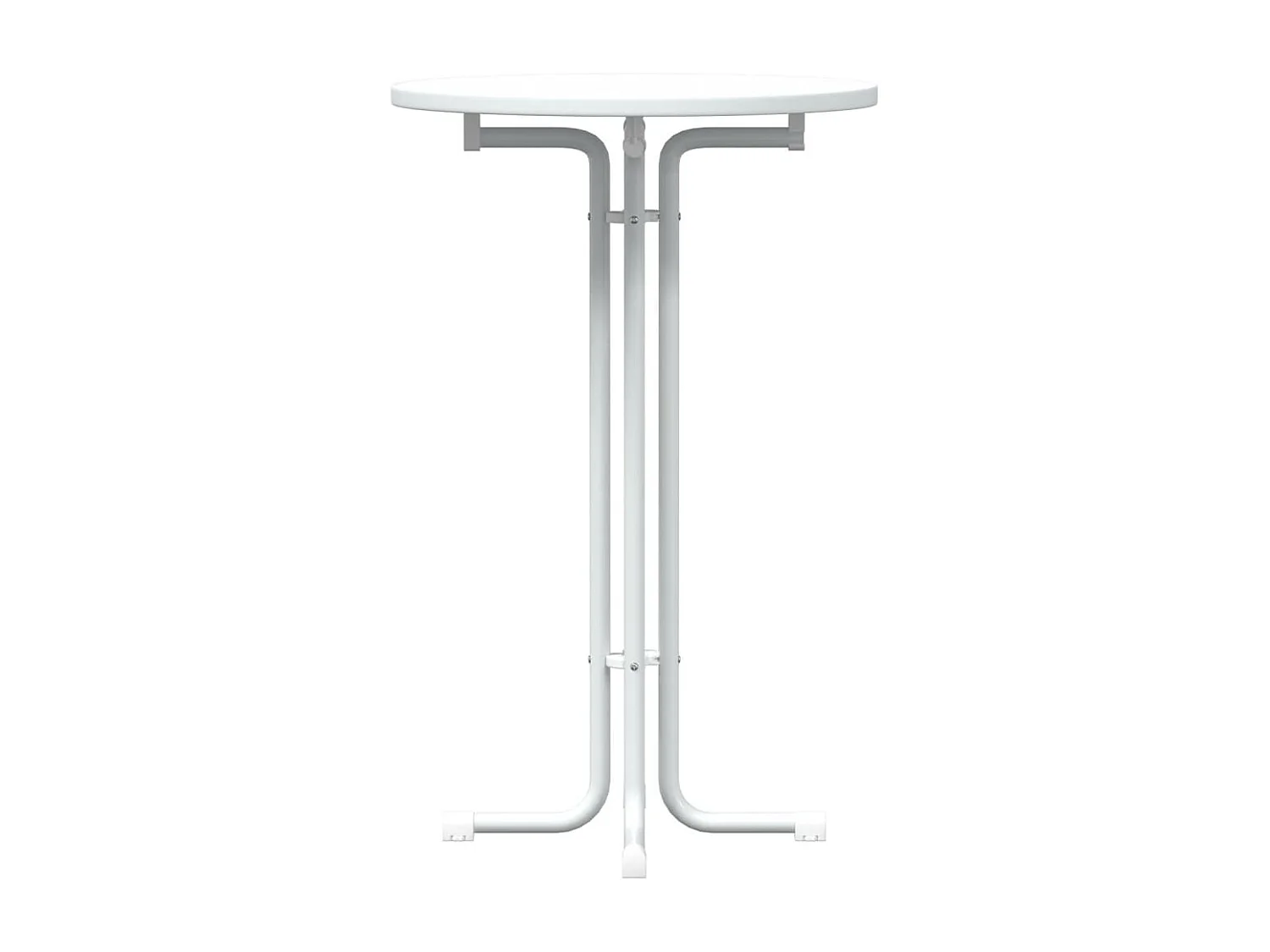 Tavolo da Bar Bianco Ø70x110 cm Legno Multistrato e Acciaio