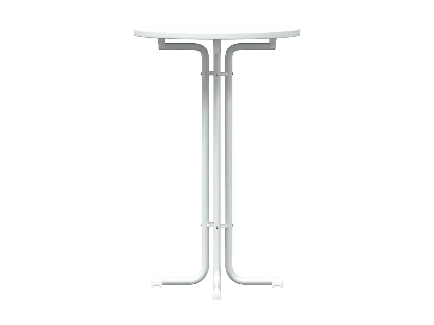 Tavolo da Bar Bianco Ø70x110 cm Legno Multistrato e Acciaio
