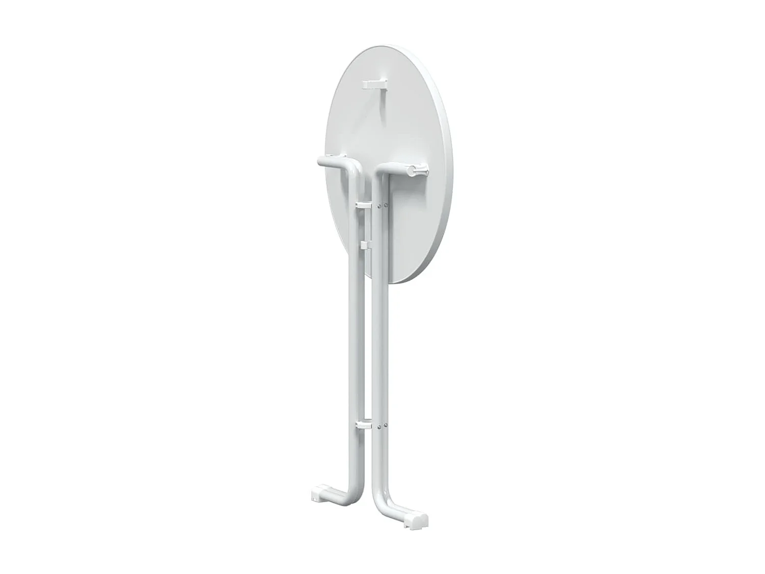 Tavolo da Bar Bianco Ø70x110 cm Legno Multistrato e Acciaio