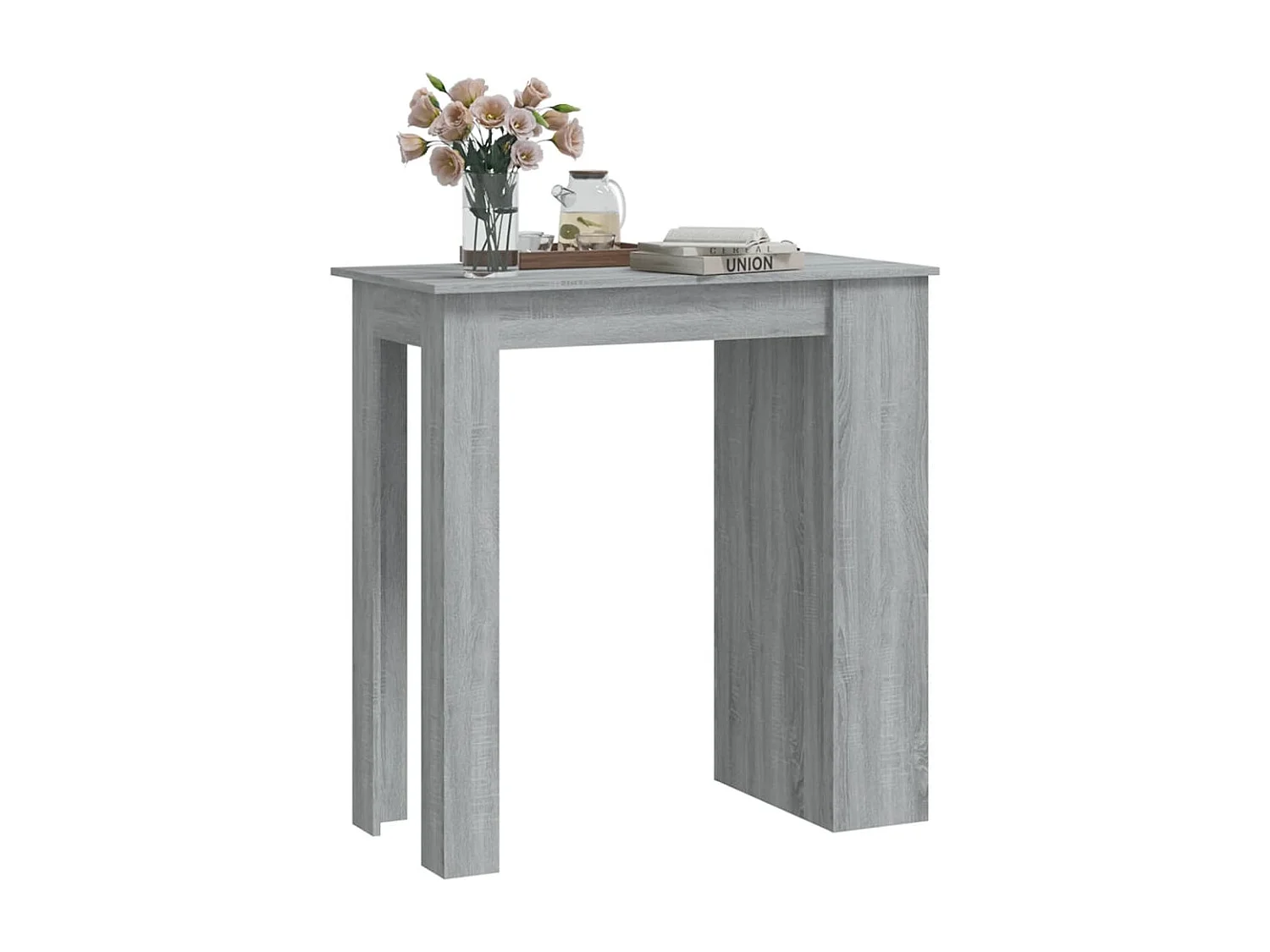 Table de bar avec rangement sonoma gris bois d'ingénierie