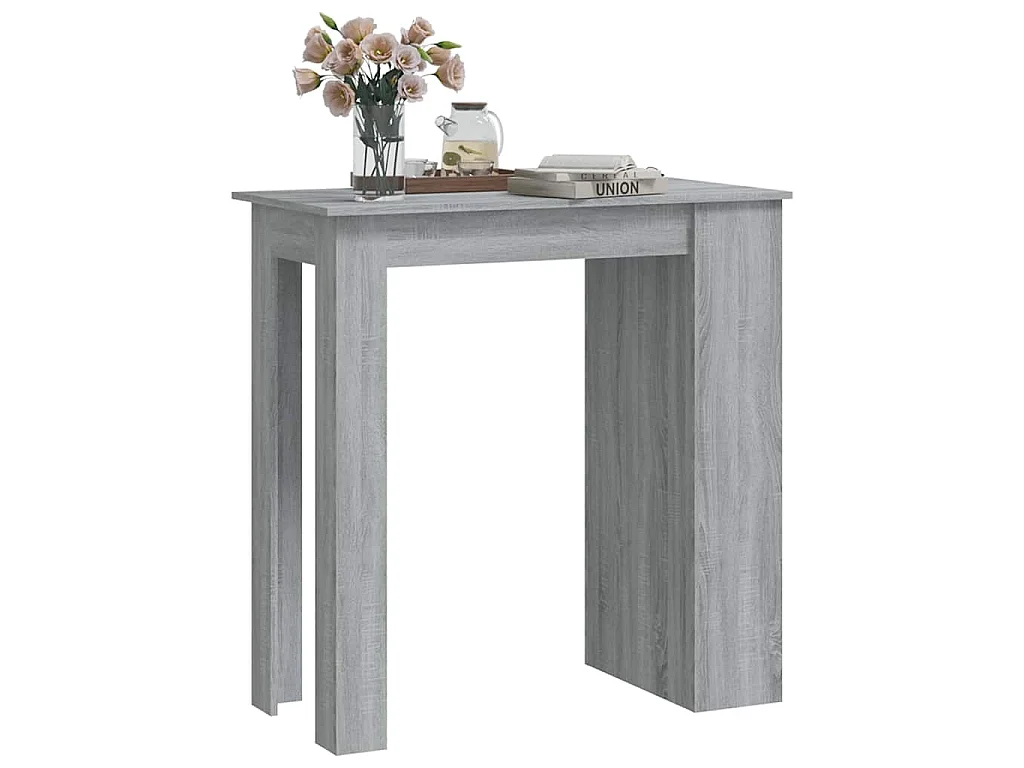 Table de bar avec rangement sonoma gris bois d'ingénierie