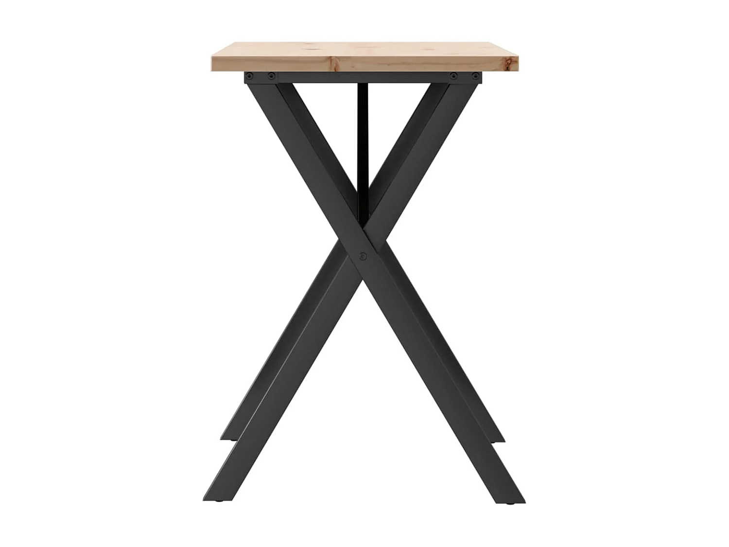 Esstisch X-Gestell 80x50x75,5 cm Massivholz Kiefer & Stahl