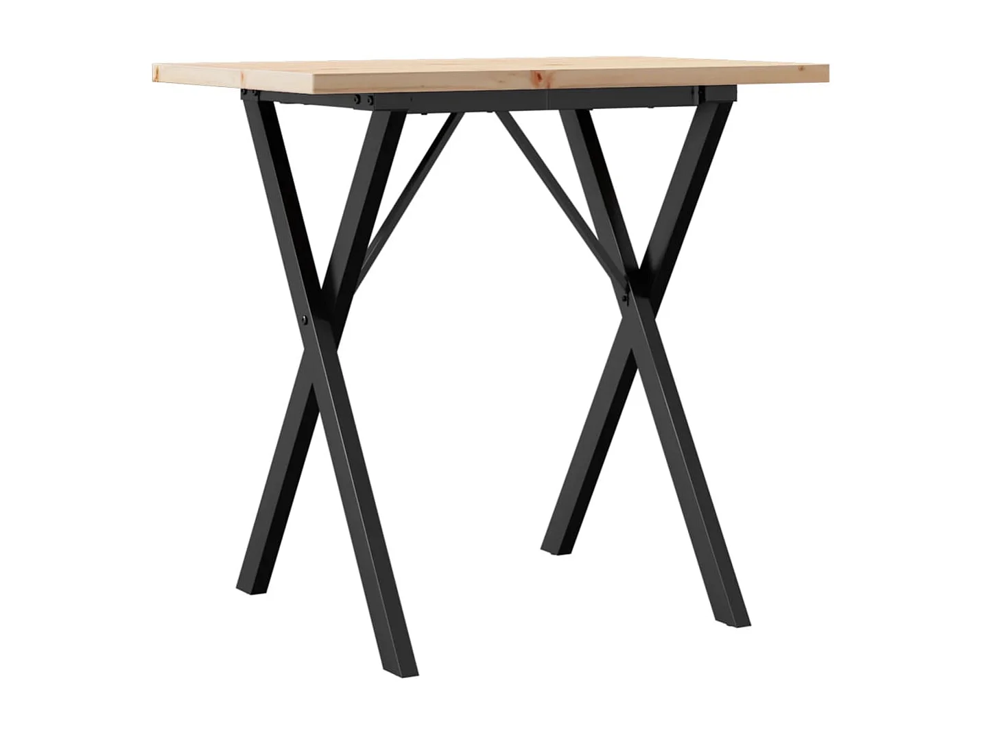 Esstisch X-Gestell 80x50x75,5 cm Massivholz Kiefer & Stahl