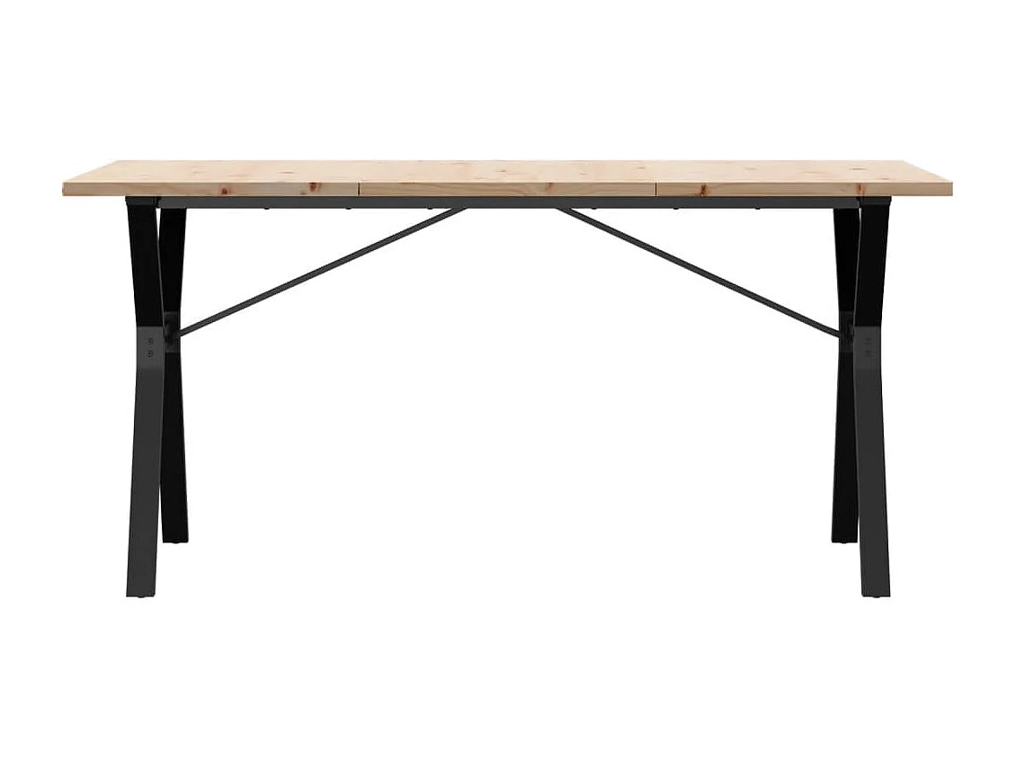 Esstisch Y-Gestell 160x80x75,5 cm Massivholz Kiefer & Stahl