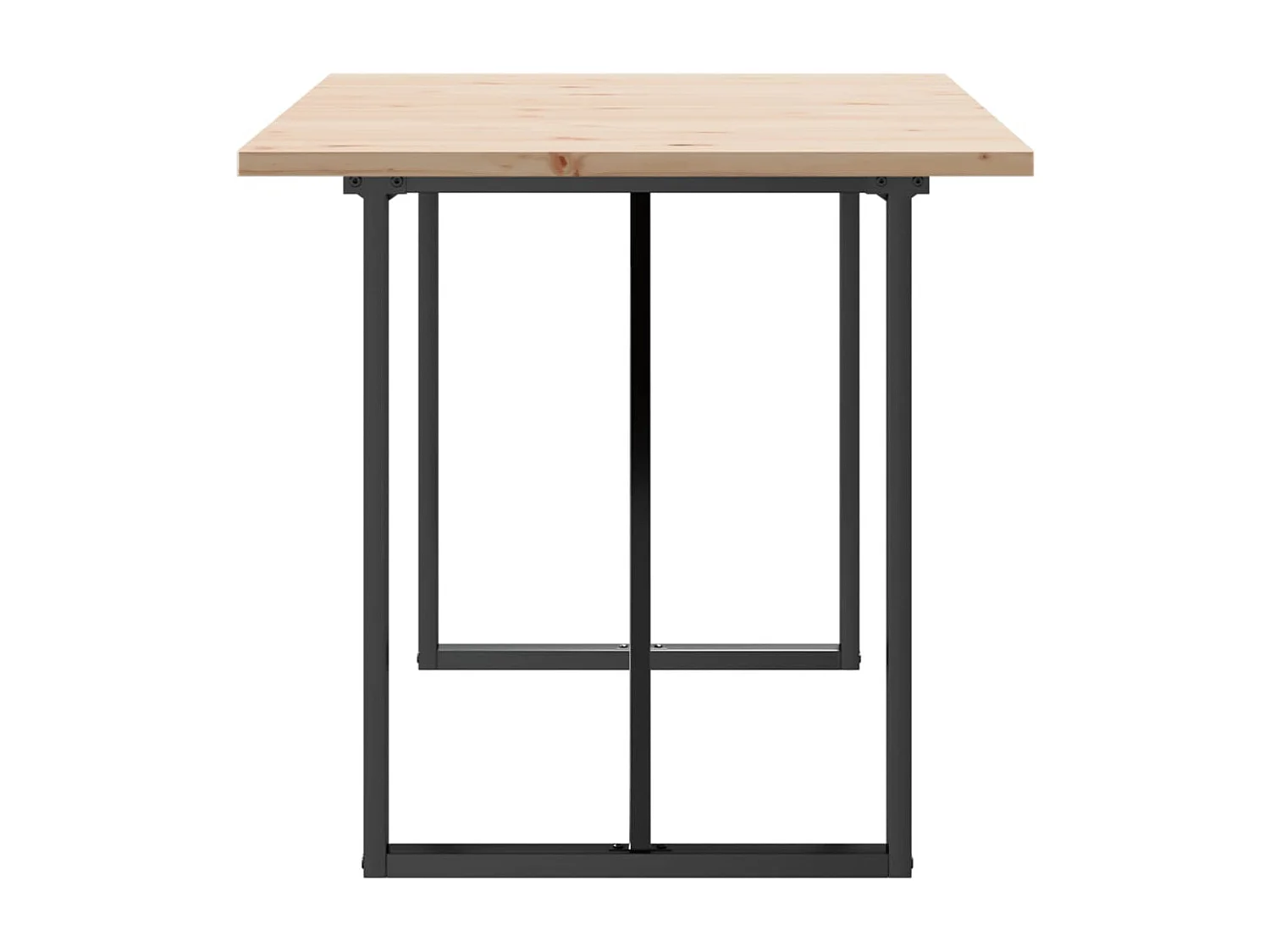 Table à manger cadre en O 160x80x75,5 cm bois pin massif acier