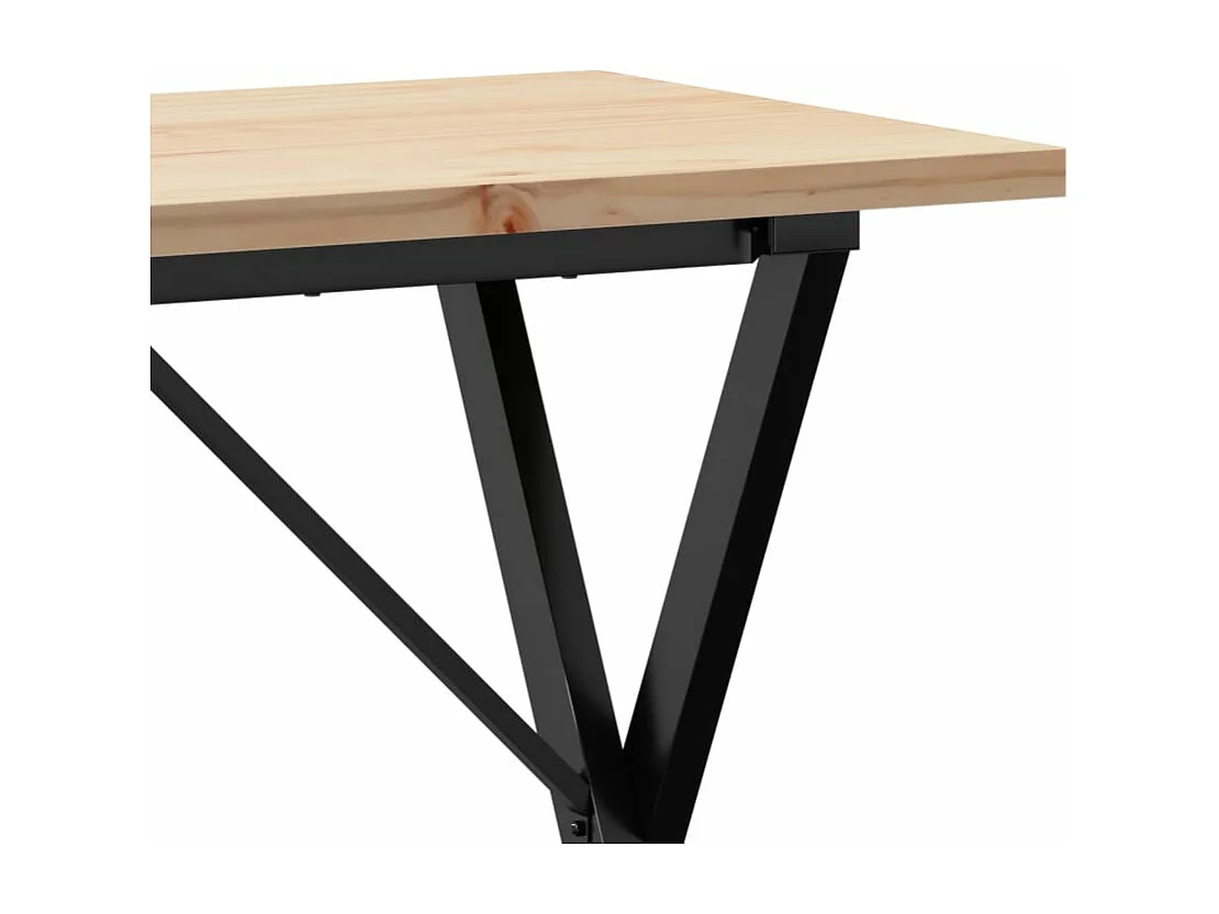 Esstisch X-Gestell 100x50x75,5 cm Massivholz Kiefer & Stahl
