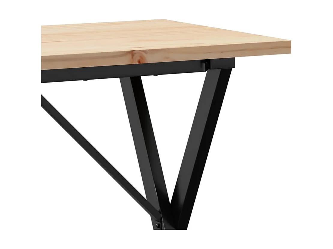 Tavolo da Pranzo Telaio a X 100x50x75,5 cm Legno Pino e Acciaio