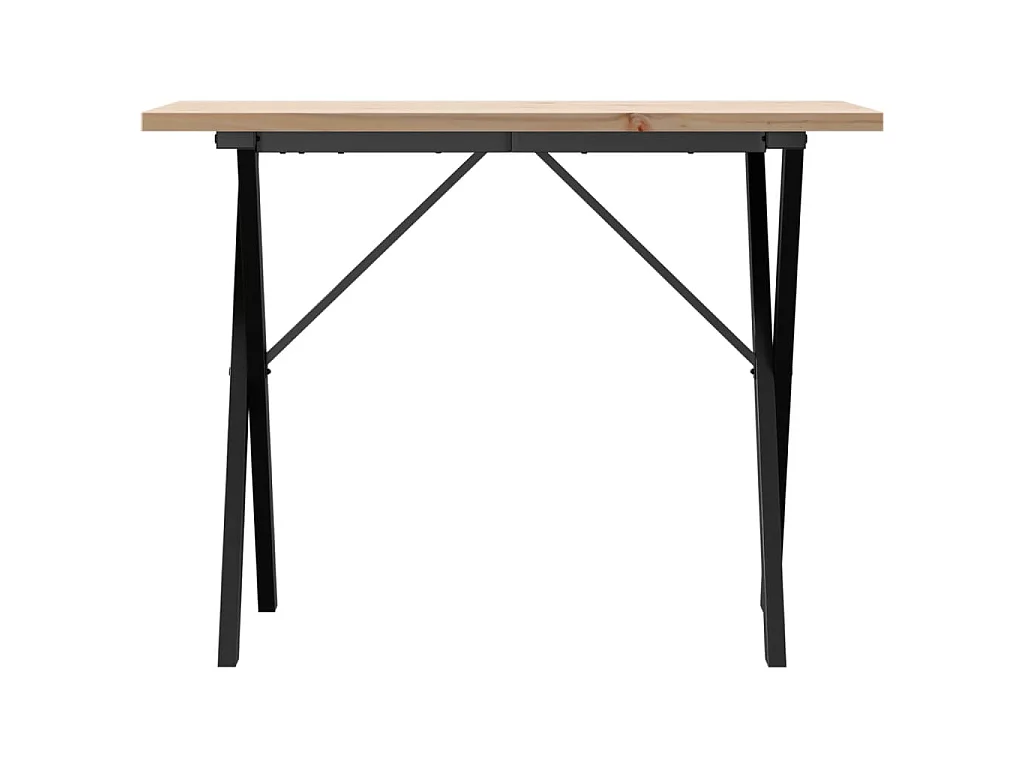 Table à manger cadre en X 100x50x75,5 cm bois pin massif acier