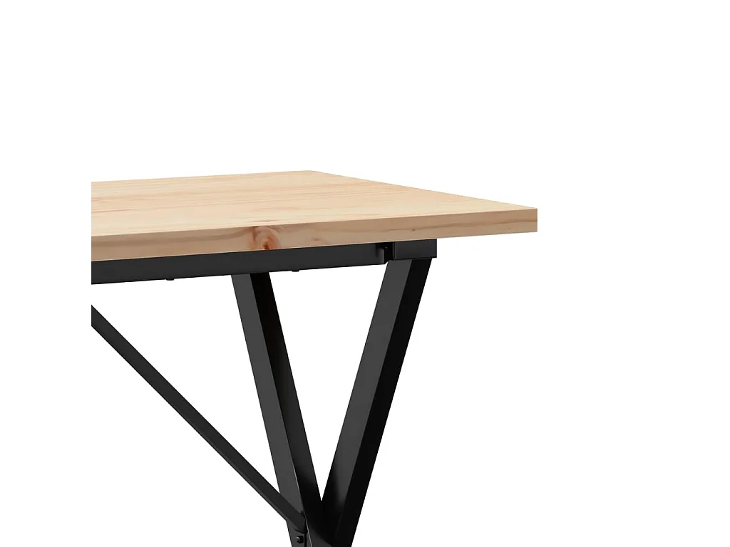 Table à manger cadre en X 100x50x75,5 cm bois pin massif acier