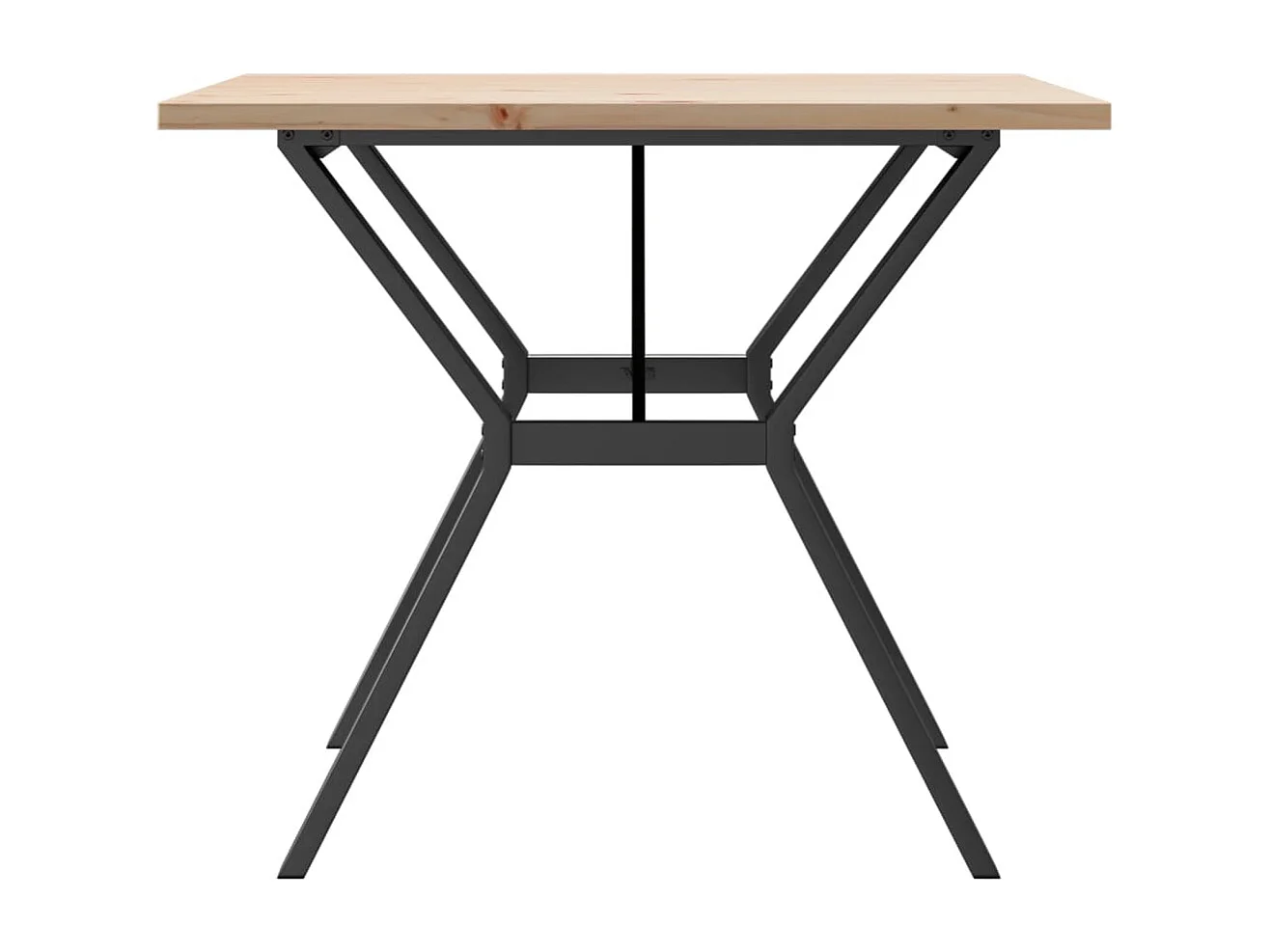 Table à manger cadre en Y 90x90x75,5cm bois de pin massif acier