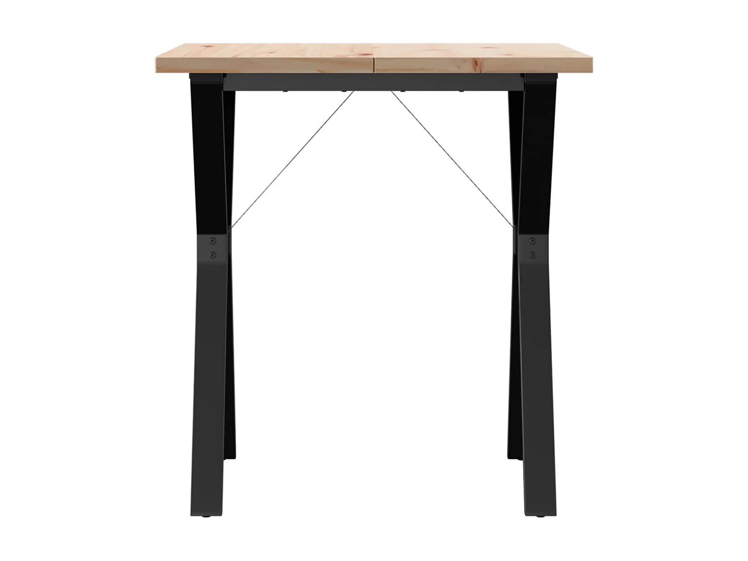 Table à manger cadre en Y 70x70x75,5cm bois de pin massif acier