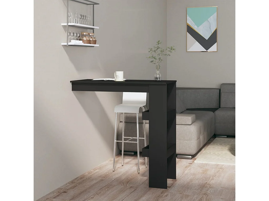 Wand-Bartisch Schwarz 102x45x103,5 cm Holzwerkstoff