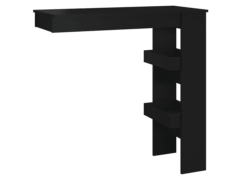 Table de bar murale Noir 102x45x103,5 cm Bois d'ingénierie