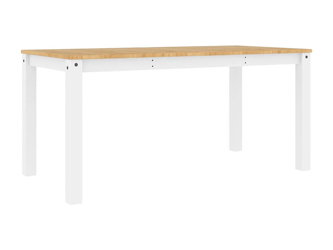 Table à manger Panama blanc 160x80x75 cm bois massif de pin