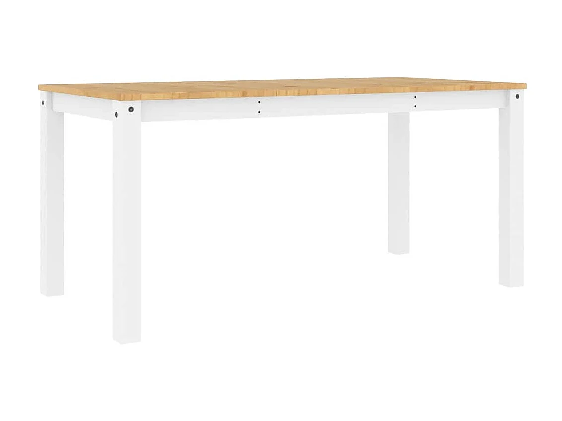 Table à manger Panama blanc 160x80x75 cm bois massif de pin