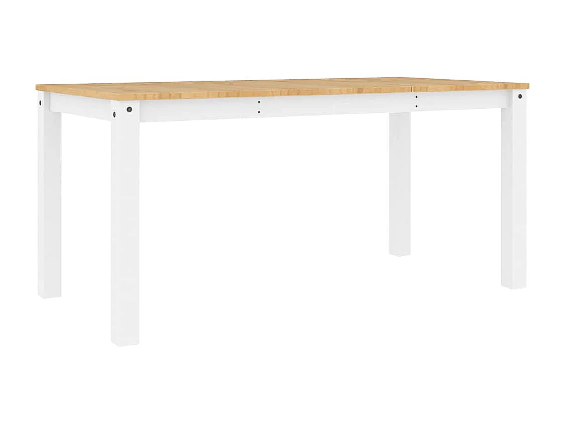 Table à manger Panama blanc 160x80x75 cm bois massif de pin