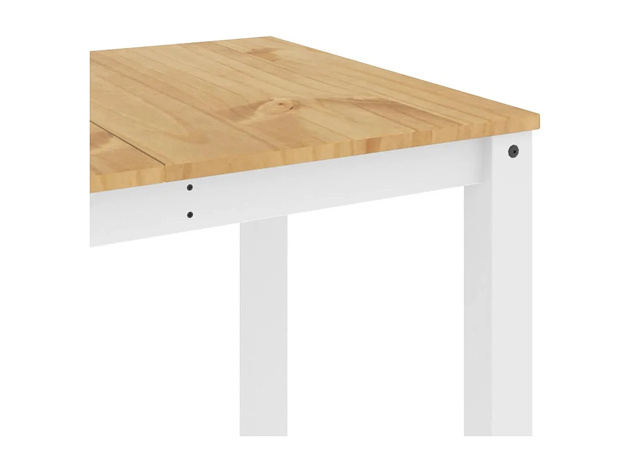 Table à manger Panama blanc 160x80x75 cm bois massif de pin
