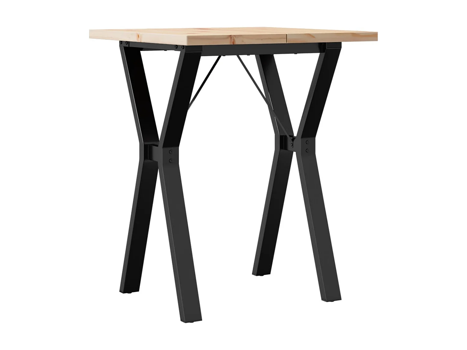 Tavolo da Pranzo Telaio a Y 60x60x75,5 cm Legno Pino e Acciaio