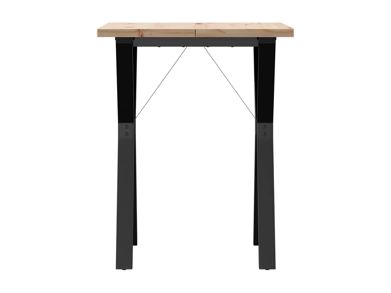 Tavolo da Pranzo Telaio a Y 60x60x75,5 cm Legno Pino e Acciaio